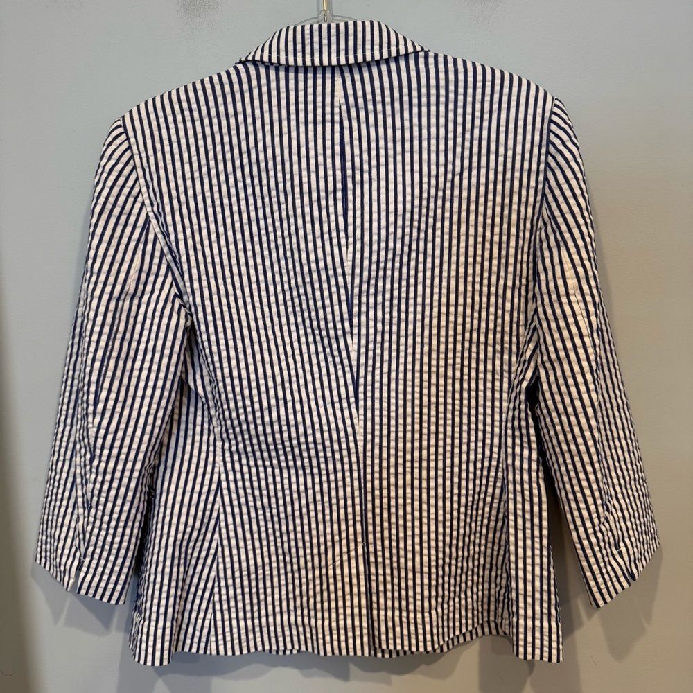 Lauren Ralph Lauren Seersucker Cotton Blazer Size 10 - Picture 4 of 8